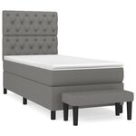 vidaXL Sommier à lattes de lit avec matelas Gris foncé 80x200 cm Tissu