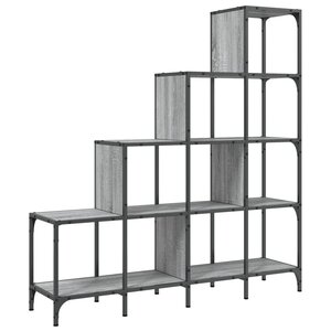 vidaXL Bibliothèque sonoma gris 122x30x132 cm bois ingénierie et métal