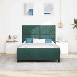 vidaXL Lit à ressorts avec tête de lit Vert foncé 140 x 190 cm Velours