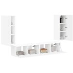 vidaXL Ensemble de meuble TV mural 4 Pièces Blanc Bois d'ingénierie