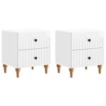 vidaXL Cabinet de chevet 2 Pièces Blanc brillant 43 x 34 5 x 48 cm