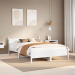 vidaXL Cadre de lit sans matelas blanc 135x190 cm bois de pin massif