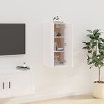 vidaXL Meuble TV mural Blanc 40x34 5x80 cm