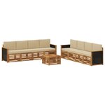 vidaXL Ensemble de canapés d'extérieur 9 pc Naturel et Beige