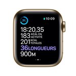 Apple Watch Series 6 GPS + Cellular, 40mm Boîtier en Acier Inoxidable Or avec Bracelet Milanais Or