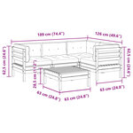 vidaXL Salon de jardin 5 Pièces avec coussins bois de pin imprégné