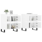vidaXL Buffets 2 Pièces blanc brillant bois d'ingénierie