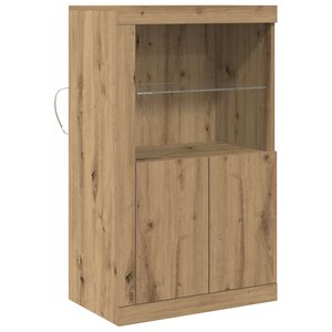vidaXL Buffet LED Chêne artisanal 60 5 x 37 x 100 cm Bois d'ingénierie