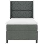 vidaXL Lit à ressorts avec matelas Gris foncé 90 x 200 cm tissu