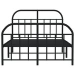 vidaXL Cadre de lit métal sans matelas avec pied de lit noir 120x190cm
