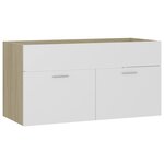 vidaXL Armoire d'évier Blanc et chêne sonoma Bois d’ingénierie