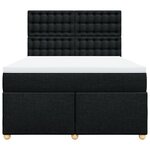 vidaXL Sommier à lattes de lit avec matelas Noir 140x190 cm Tissu