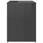 Vidaxl table de chevet gris brillant 40x30x40 cm aggloméré