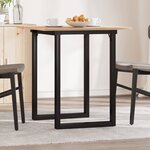 vidaXL Table à manger cadre en O 70x70x75 cm bois de pin massif acier