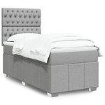 vidaXL Sommier à lattes de lit et matelas Gris clair 90x190 cm Tissu