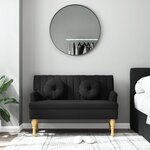 vidaXL Banc avec coussins noir 113x64 5x75 5 cm tissu