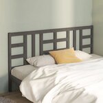 vidaXL Tête de lit Gris 206x4x100 cm Bois massif de pin