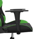 vidaXL Chaise de jeu Noir et vert Similicuir