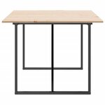 vidaXL Table à manger cadre en O 200x100x75cm bois de pin massif acier