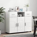 vidaXL Cabinet en Bois avec tiroir Blanc brillant 88 5 x 30 5 x 73 cm