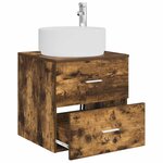 vidaXL Vanité de lavabo mural Chêne fumé 49 5 x 44 5 x 65 5 cm
