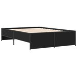 vidaXL Cadre de lit noir 120x190 cm bois d'ingénierie et métal