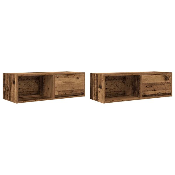 vidaXL Meubles TV 2 Pièces vieux bois 80x31x25 5 cm bois d'ingénierie