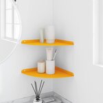 vidaXL Étagère flottante 2 Pièces Jaune moutarde 30 x 30 x 2 cm