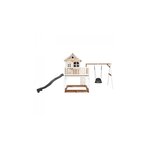AXI Classic Liam Maisonnette avec Nid Roxy Balancoire Marron Blanc Toboggan Gris