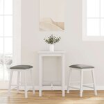 vidaXL Chaises de bar avec coussins 2 Pièces blanc bois massif d'hévéa
