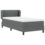 vidaXL Lit boxspring avec matelas Gris foncé 90 x 190 cm tissu