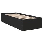 vidaXL Cadre de lit noir 100x200 cm bois d'ingénierie