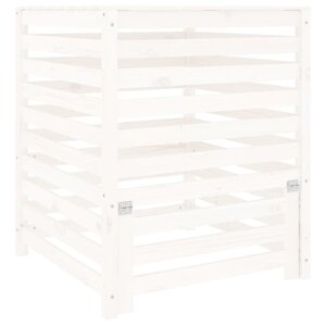 vidaXL Composteur Blanc 82 5x82 5x99 5 cm Bois massif de pin