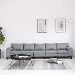 vidaXL Canapé à 5 places Gris clair Tissu