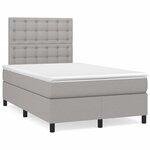 vidaXL Sommier à lattes de lit matelas LED gris clair 120x190 cm tissu