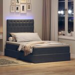 vidaXL Lit avec rangement et LED Gris foncé 120 x 200 cm Velours