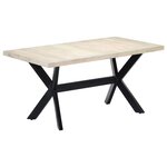 vidaXL Table à dîner Blanc 160x80x75 cm Bois de manguier massif