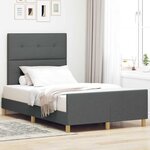 vidaXL Cadre de lit avec tête de lit Gris foncé 120 x 200 cm tissu