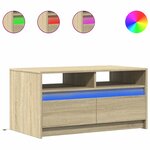 vidaXL Table basse avec lumières LED chêne sonoma bois d'ingénierie