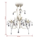 Vidaxl lustre suspendu à cristaux blanc élégant