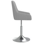 vidaXL Chaise pivotante de salle à manger Gris clair Tissu