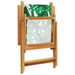 vidaXL Chaises inclinables de jardin lot de 8 vert tissu bois massif