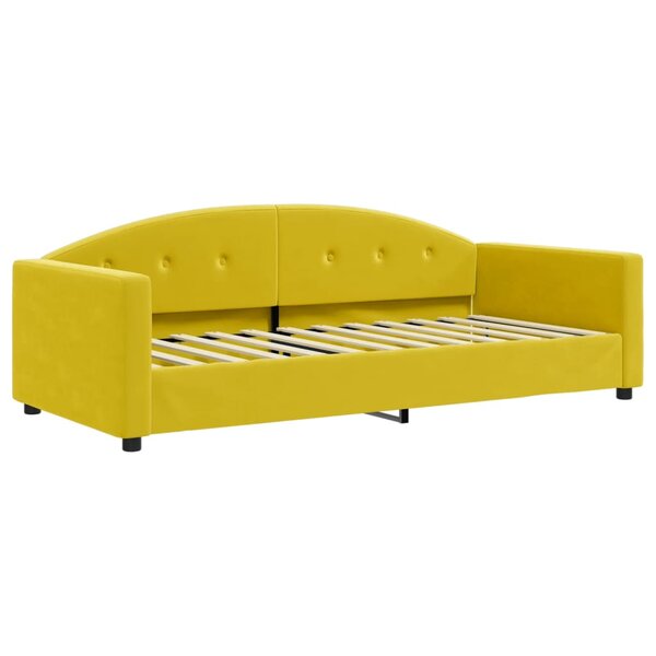 vidaXL Lit de repos sans matelas jaune 90x200 cm velours