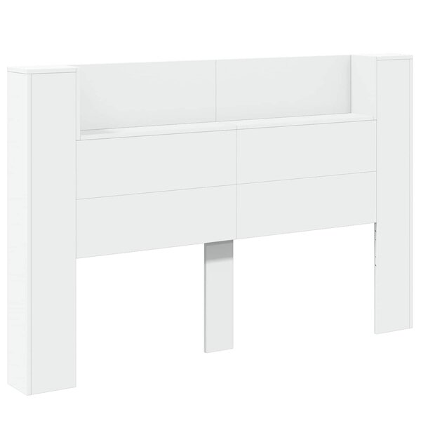 vidaXL Cabinet de Tête de Lit avec LED Blanc 160 x 16 5 x 103 5 cm