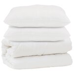 vidaXL Couette avec oreiller 3 pc Blanc Microfibre