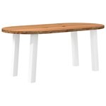 vidaXL Table à manger marron clair bois de chêne massif ovale