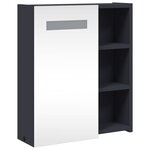 vidaXL Armoire de salle de bain à miroir avec LED gris 45x13x52 cm