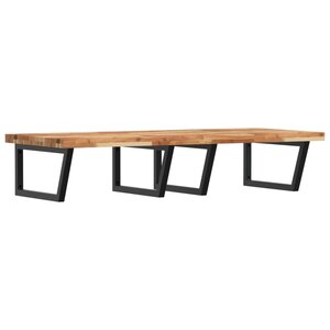 vidaXL Étagère de vasque murale acier et bois massif d'acacia