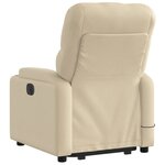 vidaXL Fauteuil inclinable de massage électrique Crème Tissu