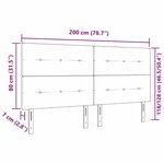 vidaXL Tête de lit avec tête de lit Gris clair 200 cm Cuir synthétique